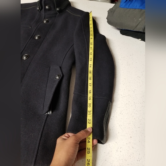 Faboer Womens Sz. 50 Peacoat US Sz. M Black Wool - Picture 11 of 16